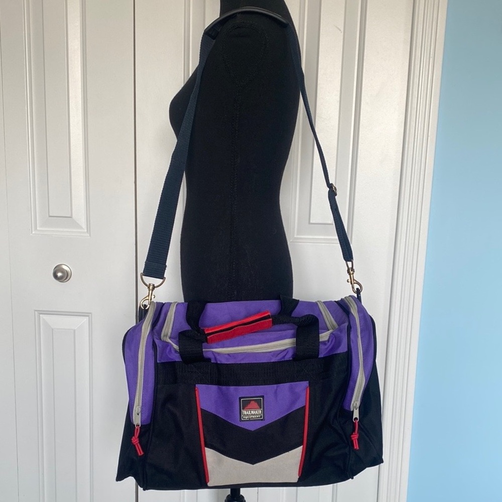 Trailmaker Equipment Black and Purple Duffel Bag